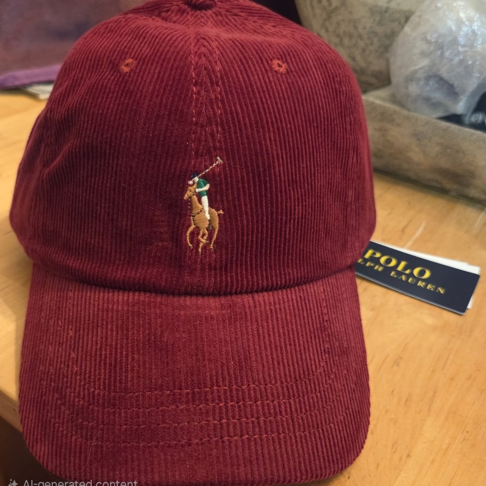 Polo by Ralph Lauren Men's Burgundy Corduroy Polo Hat